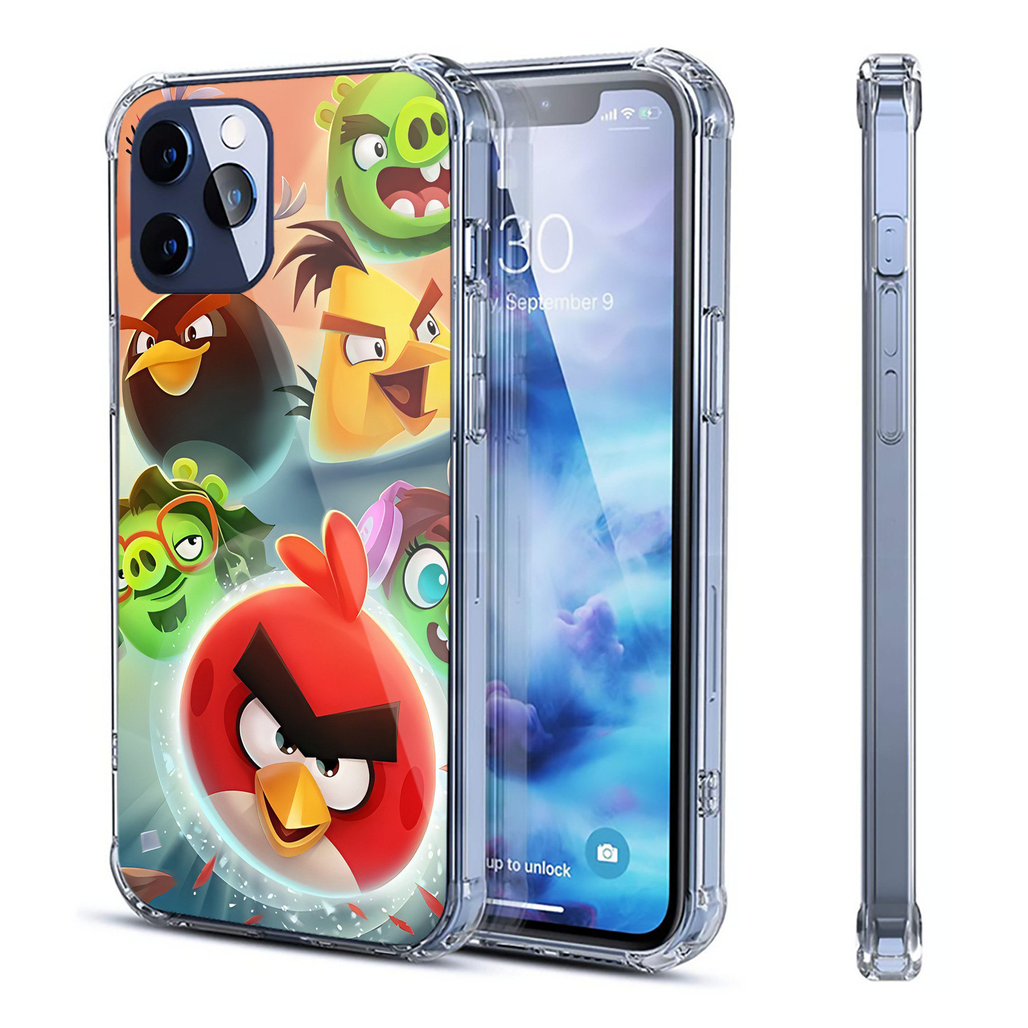 （画像用） Angry Birds アングリーバード 【iPhone 12シリーズ対応】透明スマホケース（クリアソフトケース）
